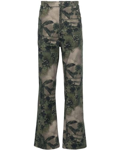 Roberto Cavalli Jeans dritti con stampa camouflage - Verde