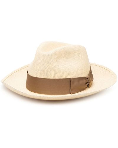 Borsalino Bow-detail Trilby Hat - Natural