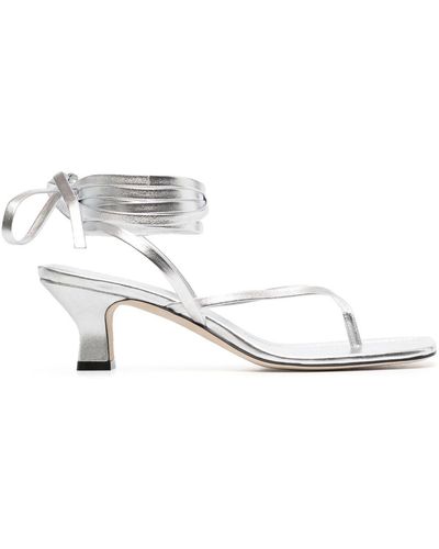 Paris Texas Metallic 50mm Leather Thong Sandals - White