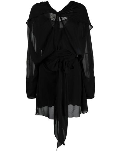 Maison Margiela Zijden Gedrapeerde Mini-jurk - Zwart