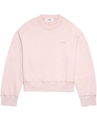Ami Paris Sweater Met Geborduurd Logo - Roze