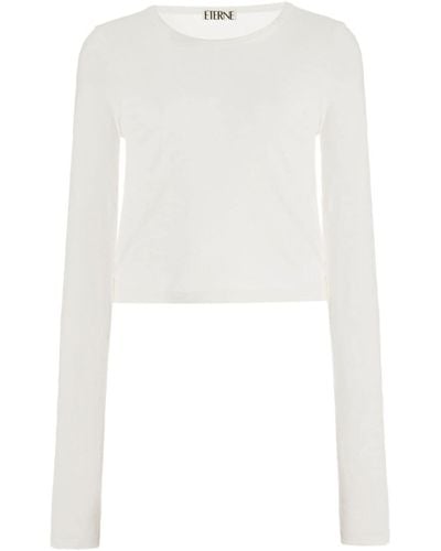 ÉTERNE Round-neck Long-sleeved Top - White