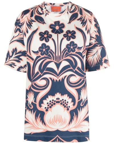 La DoubleJ T-Shirt mit Blumen-Print - Natur