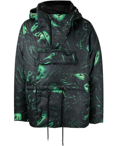 Feng Chen Wang Graphic-print Padded Jacket - Green