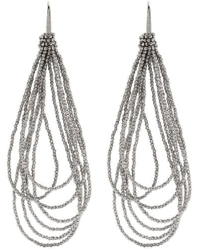 Brunello Cucinelli Monili-chain Drop Earrings - White