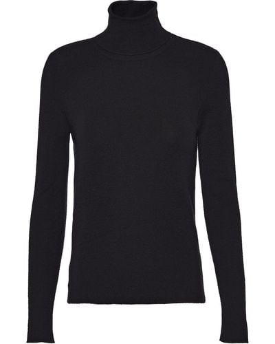 Prada Roll-neck Cashmere-silk Sweater - Black