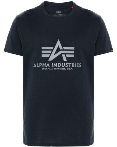 Alpha Industries Logo-print cotton T-shirt - Bleu