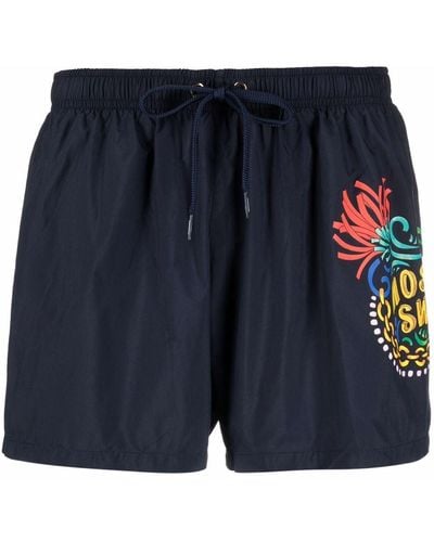 Moschino Graphic-print Swim Shorts - Blue