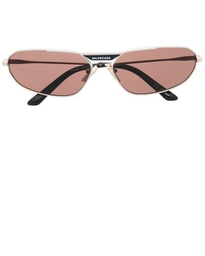 Balenciaga Oval-frame Design Sunglasses - Brown