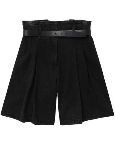 Juun.J High-rise Denim Shorts - Black