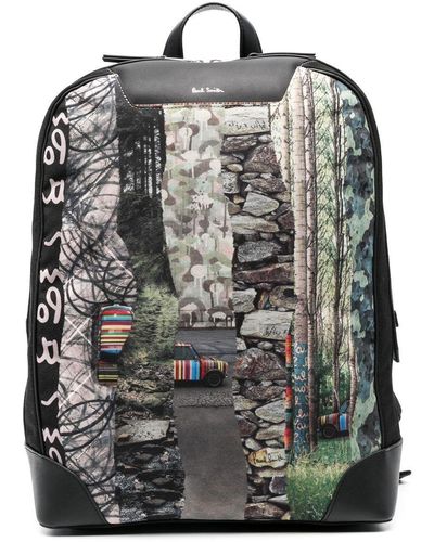Paul Smith Multi-print Backpack - Black