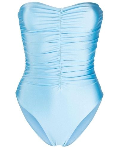 JADE Swim Incline High-rise Ruched Swimsuit - Blue