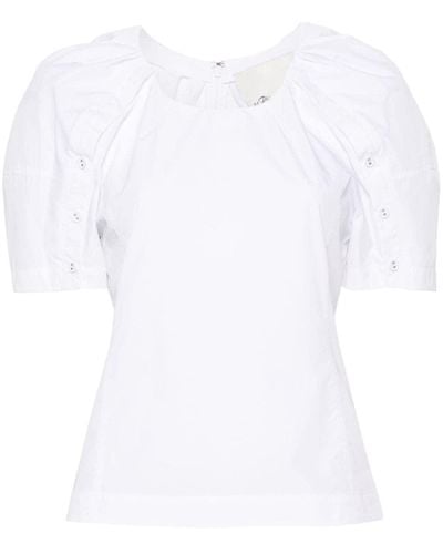 3.1 Phillip Lim Bloom Bluse mit Falten - Weiß