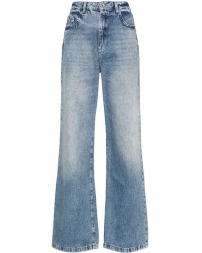 Patrizia Pepe Fly-rivet straight-leg jeans - Blau