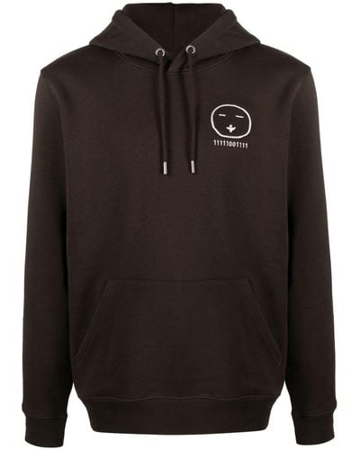Societe Anonyme Graphic-embroidered Jersey Hoodie - Black