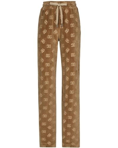 Dolce & Gabbana Pantalon de jogging à motif monogrammé DG - Neutre