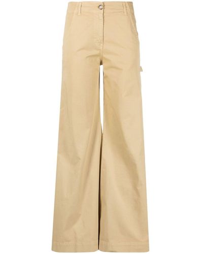Semicouture Wide-leg Pants - Natural