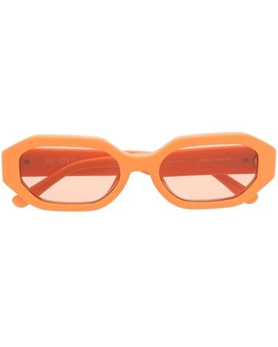Linda Farrow Sonnenbrille mit ovalem Gestell - Orange