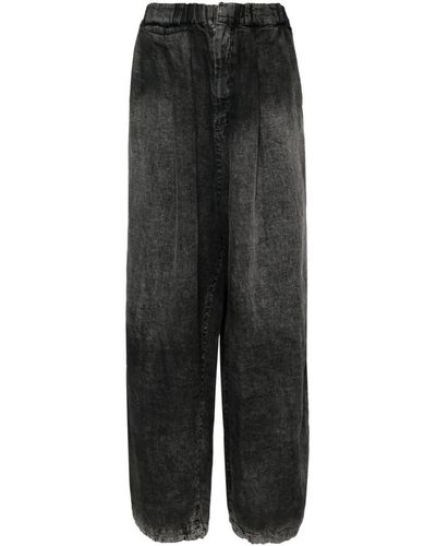 Maison Mihara Yasuhiro Wide-leg Linen Trousers - Black