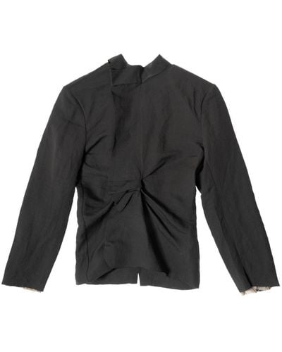 Uma Wang Camisa asimétrica de manga larga - Negro