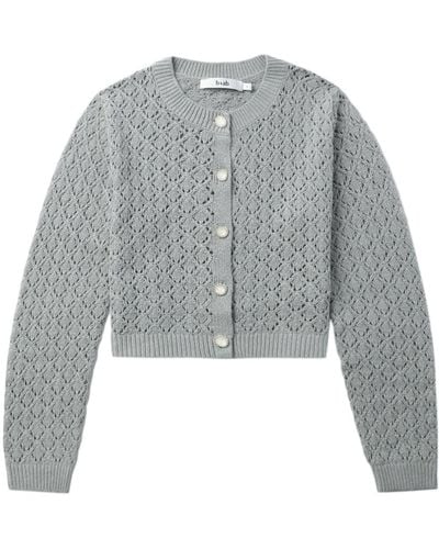 B+ AB Pointelle-knit Cardigan - Grey