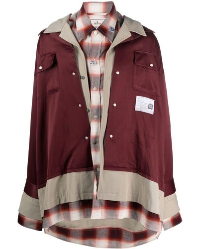 Maison Mihara Yasuhiro Camisa con múltiples capas - Rojo