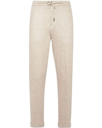 Billionaire Logo-embroidered Track Trousers - Natural