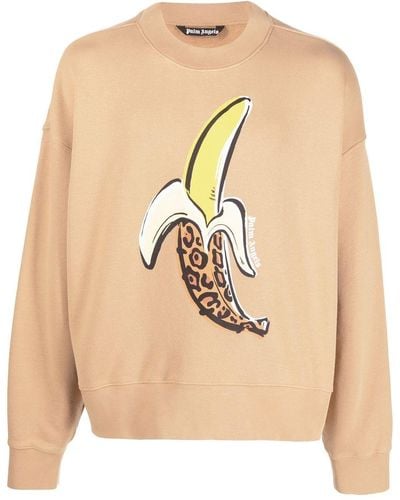 Palm Angels Sweatshirt mit Bananen-Print - Natur