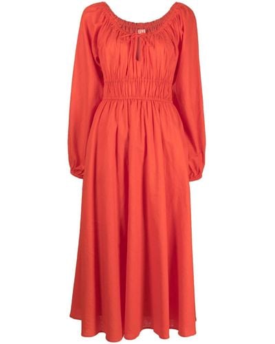 Kitri Luella Long-sleeve Midi Dress - Red