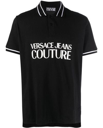Versace Jeans Couture Poloshirt mit Logo-Print - Schwarz