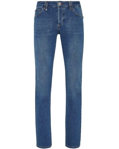 Philipp Plein Jeans dritti Supreme Iconic - Blu
