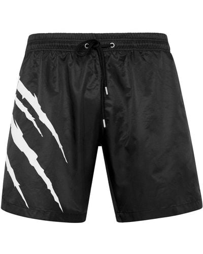 Philipp Plein Badeshorts mit grafischem Print - Schwarz