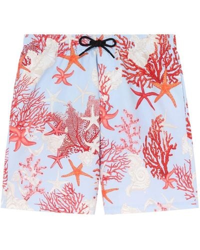 Versace Starfish-pattern Swim Shorts - Red