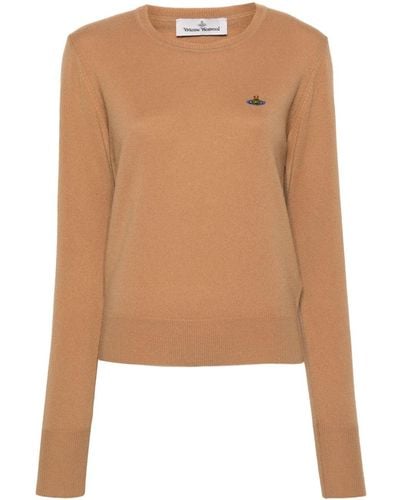 Vivienne Westwood Orb-embroidered Sweater - Natural
