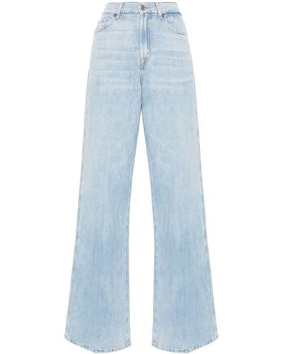 7 For All Mankind Lotta High-Rise-Jeans mit weitem Bein - Blau