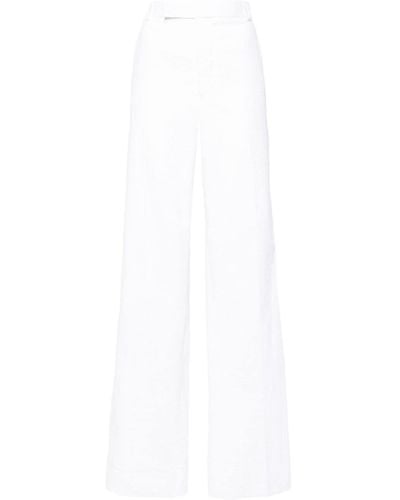 Thom Browne Pressed-crease Cotton Trousers - White