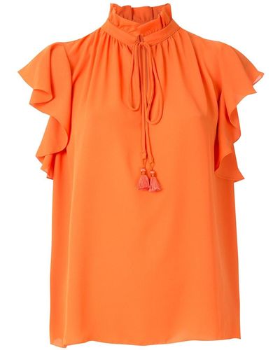 Olympiah 'Juli' Bluse mit Rüschen - Orange