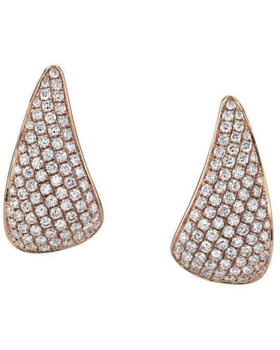 Anita Ko 18kt Rose Gold Diamond Claw Earrings - White