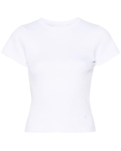 Axel Arigato Geripptes T-Shirt mit Cut-Out - Weiß
