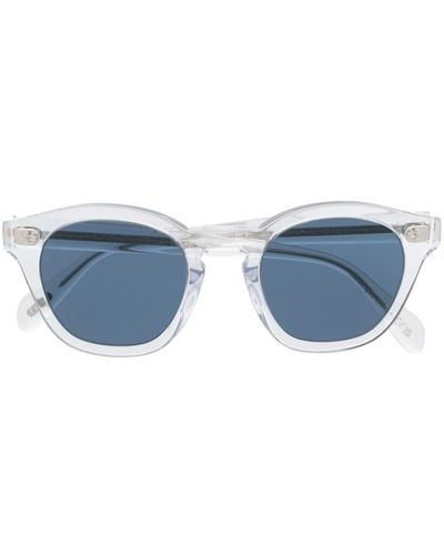 Oliver Peoples Round-frame Tinted-lenses Sunglasses - Blue