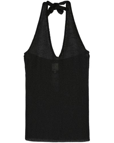 Emporio Armani Knitted Halterneck Top - Black