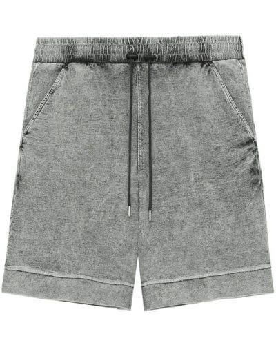 FIVE CM Bleached-effect Cotton Shorts - Grey