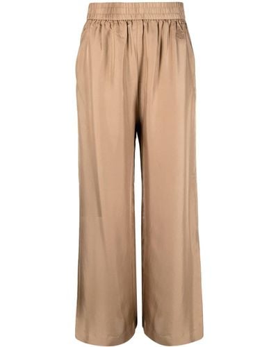 Munthe Arum Silk Satin Wide-leg Trousers - Natural
