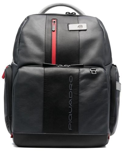 Piquadro Leather Combination-lock Backpack - Black