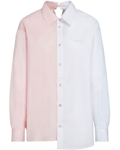 Marni Chemise en popeline à design asymétrique - Rose