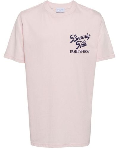 FAMILY FIRST Camiseta con logo estampado - Rosa