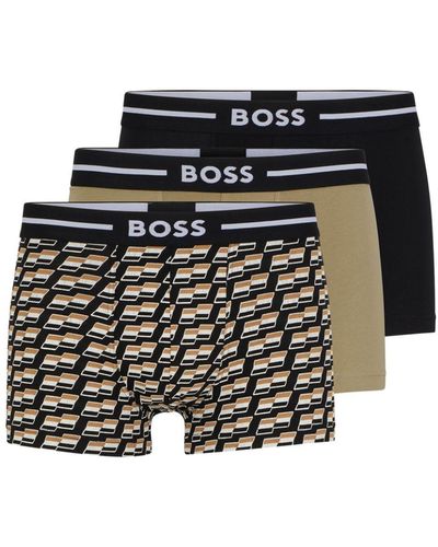 BOSS Logo-waistband Slip-on Boxers (pack Of Three) - Black