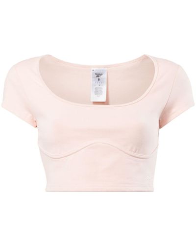 Reebok Jersey-T-Shirt in Cropped-Optik - Pink