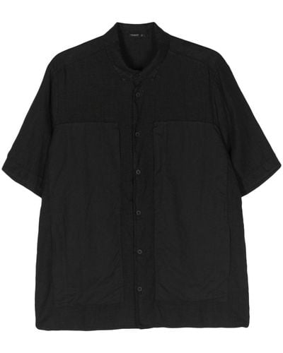 Transit Decorative-stitching Shortsleeve Shirt - Black