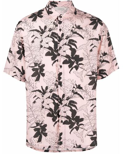 Laneus Floral-print Short-sleeve Shirt - Pink